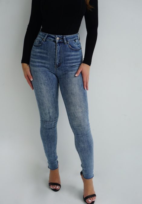 Jasmine Frayed Cuff Skinny Jeans