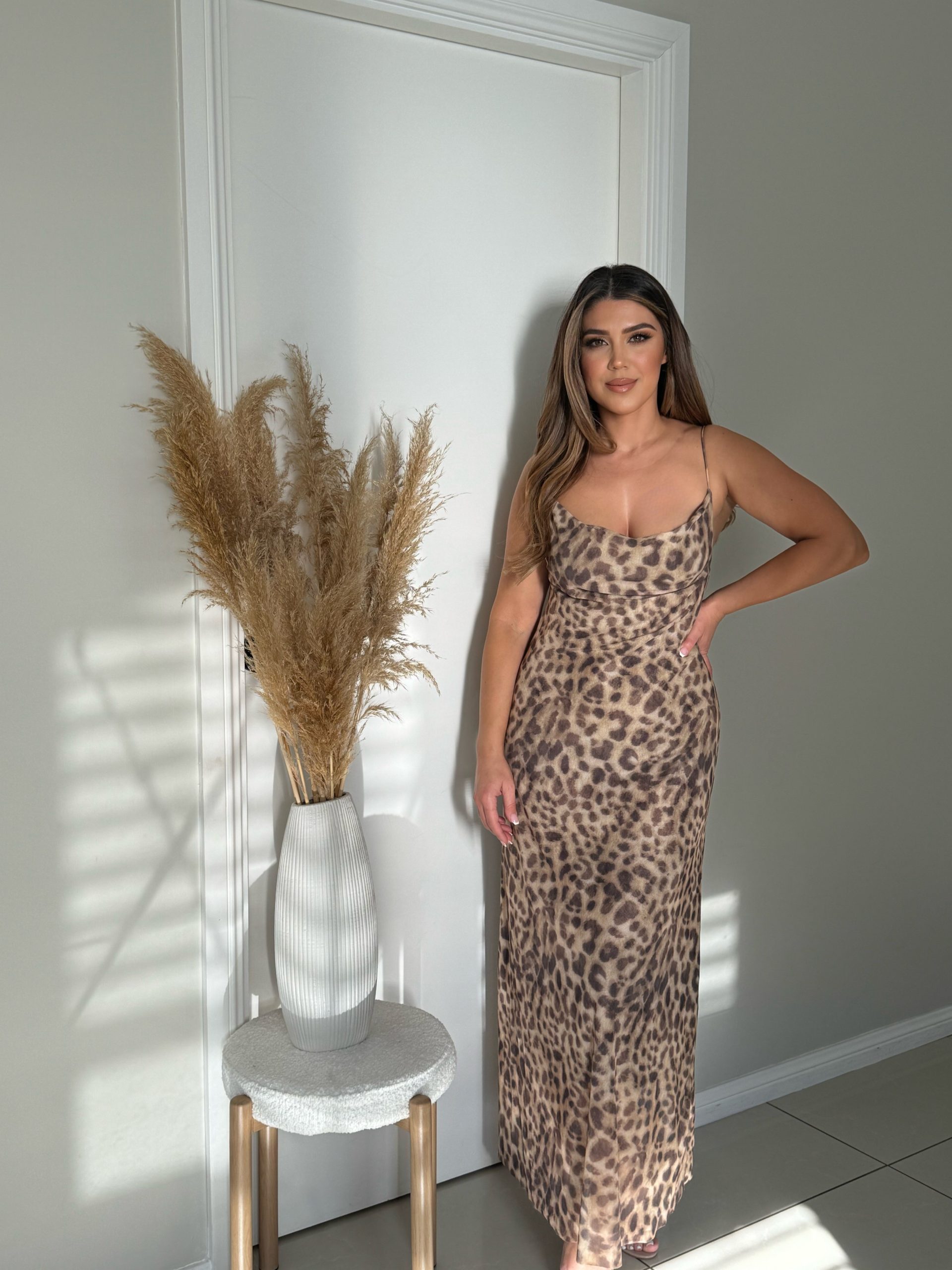 Summer Leopard Print Sleeveless Vintage Flow Maxi Dress